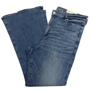 NWT American Eagle Super High Rise Flare Size 18 34 W Next Level Stretch Denim